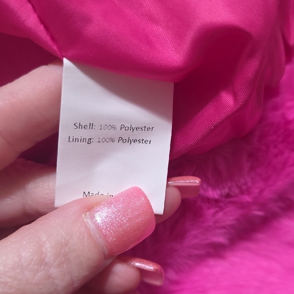 Allegra K Women's Vibrant Pink Teddy Jacket - Picture 7 of 8